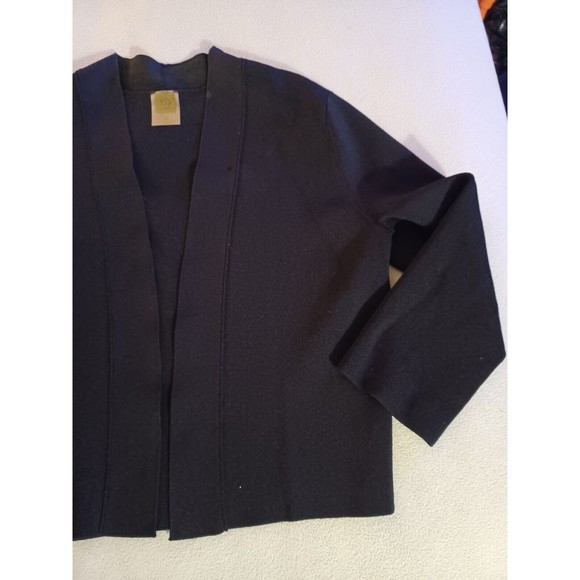 Anne Klein womens open tight knit cardigan medium black - Picture 4 of 7